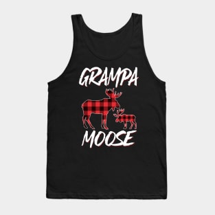 Red Plaid Grampa Moose Matching Family Pajama Christmas Gift Tank Top